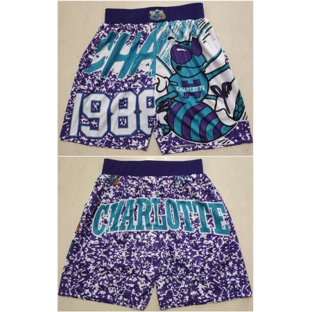 Men's Charlotte Hornets Purple Mitchell & Ness Shorts (Run Small)