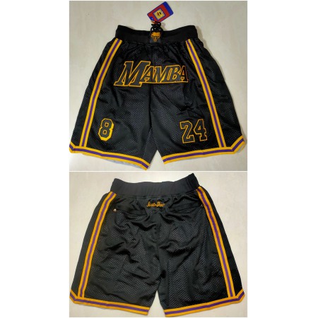 Men's Los Angeles Lakers Black 'Mamba' Shorts (Run Small)