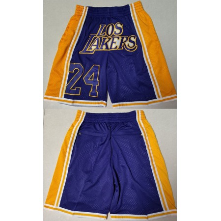 Men's Los Angeles Lakers Purple Gold Shorts (Run Small)