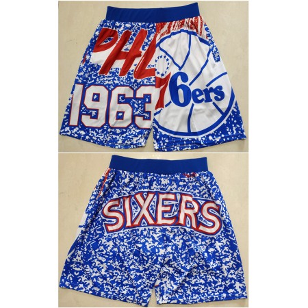 Men's Philadelphia 76ers Blue Mitchell & Ness Shorts (Run Small)