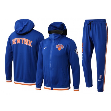 Men's New York Knicks 75th Anniversary Royal Performance Showtime Full-Zip Hoodie Jacket And Pants Suit