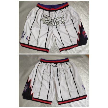 Men's Toronto Raptors White Shorts (Run Small)