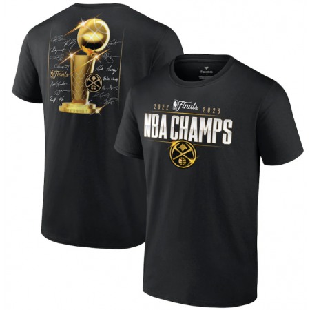 Men's Denver Nuggets Black 2023 Finals Champions Triple Threat Roster Signature T-Shirt
