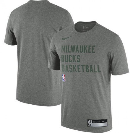 Men's Milwaukee Bucks Heather Gray 2023/24 Sideline Legend Performance Practice T-Shirt