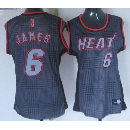 Heat #6 LeBron James Black Women's Rhythm Fashion Stitched NBA Jersey