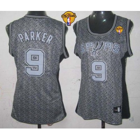 Spurs #9 Tony Parker Grey With Finals Patch Women's Static Fashion Stitched NBA Jersey