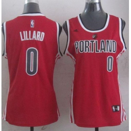 Blazers #0 Damian Lillard Red Women's Alternative Stitched NBA Jersey