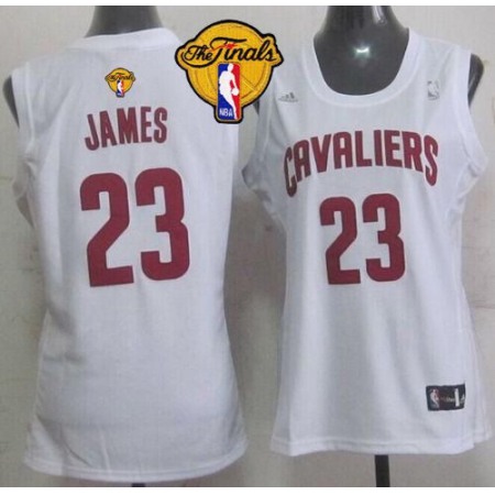 Cavaliers #23 LeBron James White The Finals Patch Women's Fashion Stitched NBA Jersey