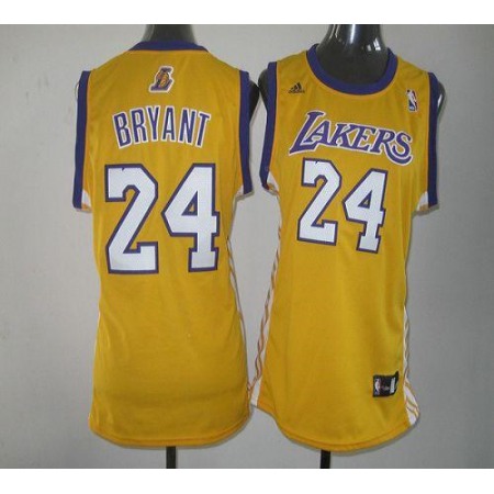 Lakers #24 Kobe Bryant Yellow Women's Home Stitched NBA Jersey