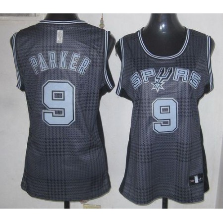 Spurs #9 Tony Parker Black Women's Rhythm Fashion Stitched NBA Jersey
