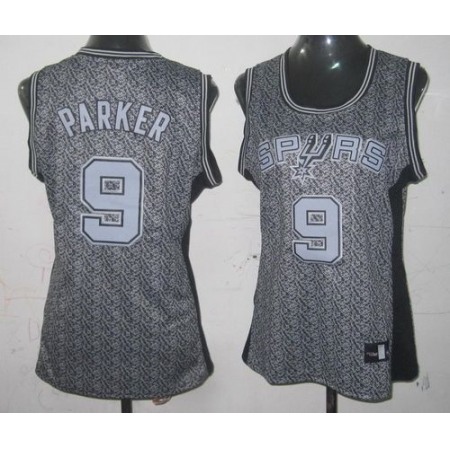 Spurs #9 Tony Parker Grey Women's Static Fashion Stitched NBA Jersey