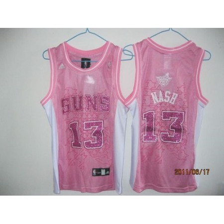 Suns #13 Steve Nash Pink Women Fashion Stitched NBA Jersey