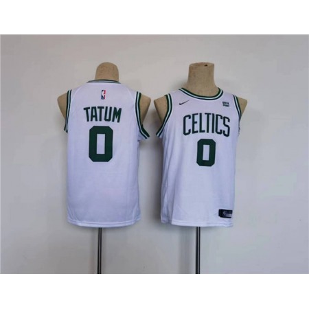 Youth Boston Celtics #0 Jayson Tatum White Stitched Jersey