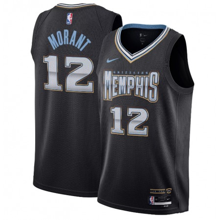 Youth Memphis Grizzlies #12 Ja Morant Black 2022/23 City Edition Stitched Basketball Jersey