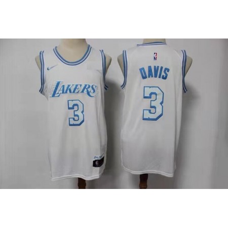 Youth Los Angeles Lakers #3 Anthony Davis #3 Anthony Davis 2020/21 White City Edition Stitched Jersey