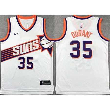 Youth Phoenix Suns #35 Kevin Durant White Association Edition Stitched Basketball Jersey