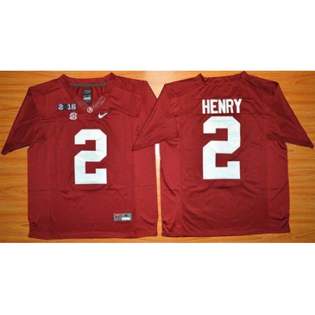 Crimson Tide #2 Derrick Henry Red 2016 National Championship Stitched NCAA Jersey