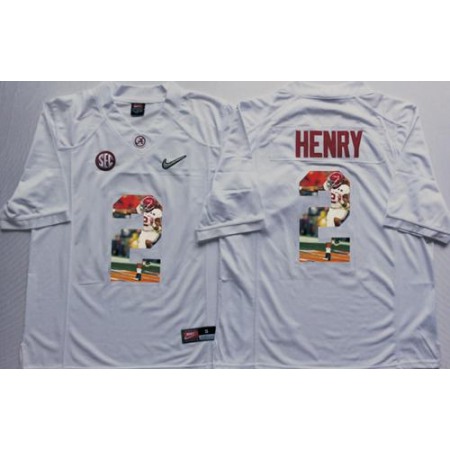 Crimson Tide #2 Derrick Henry White Player Fashion Stitched NCAA Jersey