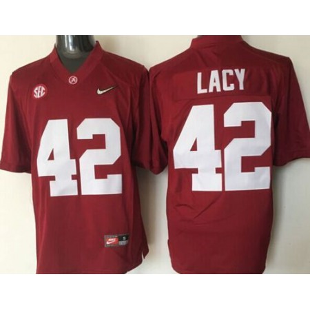 Crimson Tide #42 Eddie Lacy Red 2016 National Championship Stitched NCAA Jersey