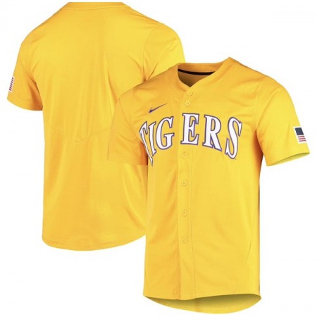 Men's LSU Tigers ACTIVE PLAYER Custom Gold Vapor Untouchable Stitched Baseball Jersey
