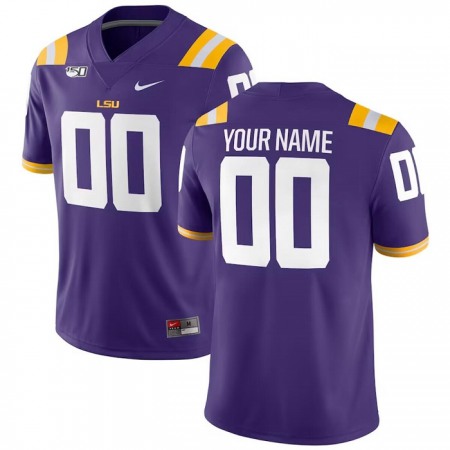 Men's LSU Tigers Active Player Custom Purple With 150th Patch Limited Stitched Jersey
