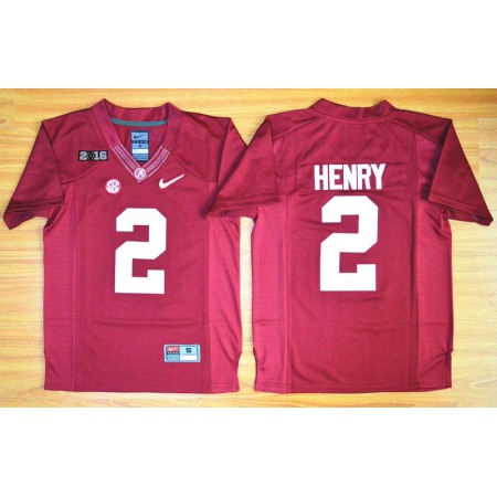 Crimson Tide #2 Derrick Henry Red 2016 National Championship Stitched Youth NCAA Jersey