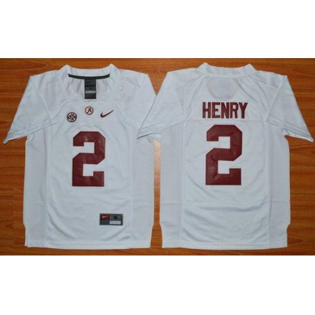 Crimson Tide #2 Derrick Henry White Stitched Youth NCAA Jersey