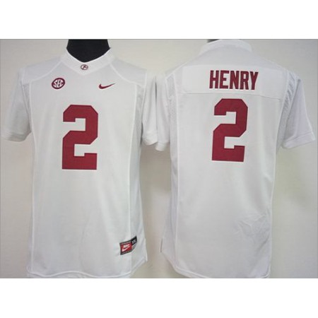 Crimson Tide #2 Derrick Henry White Women's Stitched NCAA Jersey