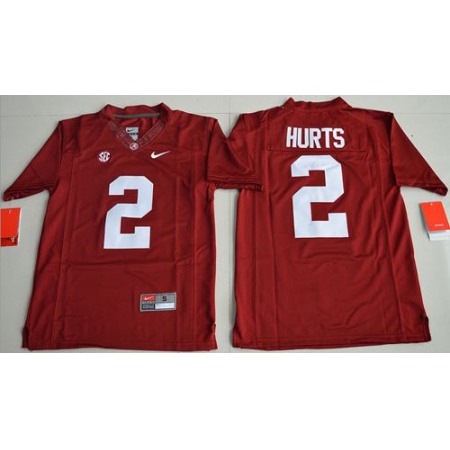 Crimson Tide #2 Jalen Hurts Red Limited Stitched Youth NCAA Jersey