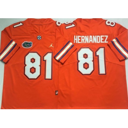 Men's Florida Gators #81 Aaron Hernandez Orange Jersey
