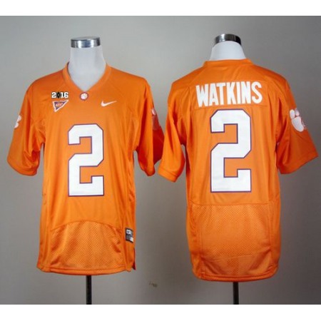 Tigers #2 Sammy Watkins Orange Pro Combat 2016 College Football Playoff National Championship Patch Stitched NCAA Jersey