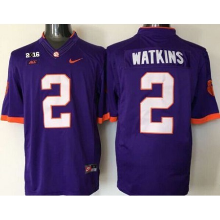 Tigers #2 Sammy Watkins Purple Limited 2016 College Football Playoff National Championship Patch Stitched NCAA Jersey