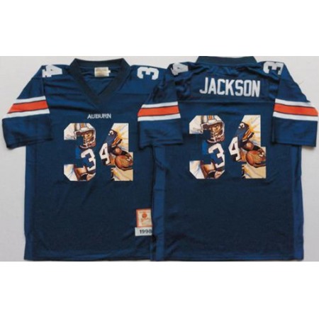 Tigers #34 Bo Jackson Blue Player Fashion Stitched NCAA Jersey
