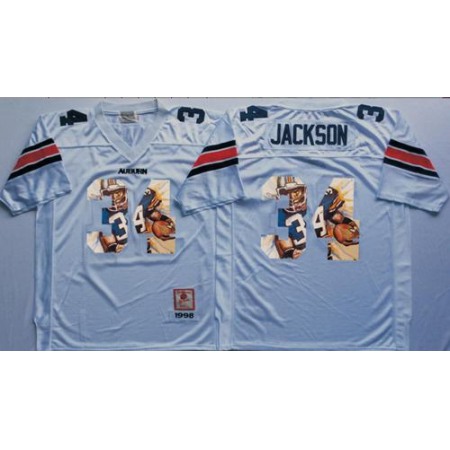 Tigers #34 Bo Jackson White Player Fashion Stitched NCAA Jersey