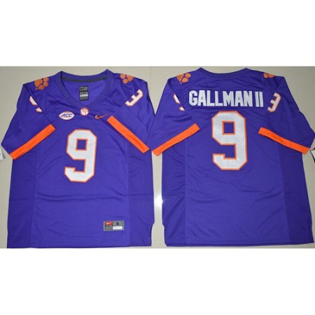 Tigers #9 Wayne Gallman II Purple Limited Stitched NCAA Jersey