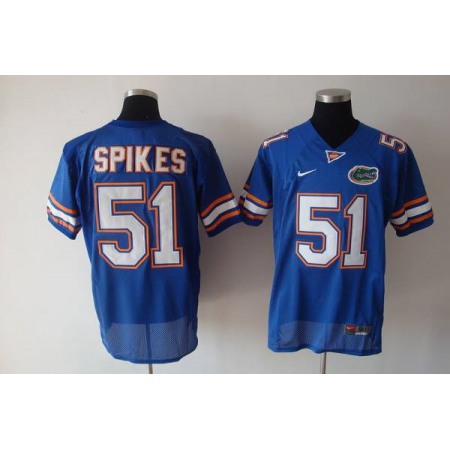 Gators #51 Brandon Spikes Blue Stitched NCAA Jersey