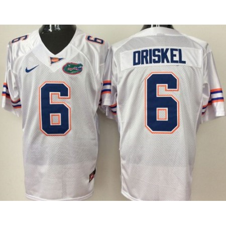 Gators #6 Jeff Driskel White Stitched NCAA Jersey