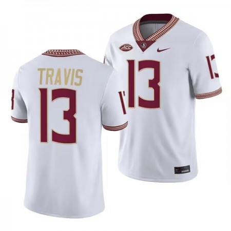 Men's Florida State Seminoles #13 Jordan Travis White Stitched Jersey