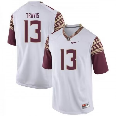 Men's Florida State Seminoles #13 Jordan Travis White Stitched Jersey