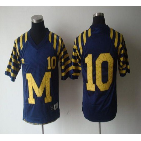 Wolverines #10 Tom Brady Blue Under The Lights Stitched NCAA Jersey