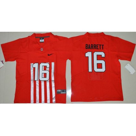 Buckeyes #16 J. T. Barrett Red Alternate Elite Stitched Youth NCAA Jersey