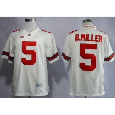 Buckeyes #5 Braxton Miller White Limited Stitched NCAA Jersey