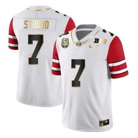 Men's Ohio State Buckeyes #7 CJ Stroud White Stitched Football Jersey