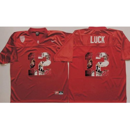 Cardinal #12 Andrew Luck Red Player Fashion Stitched NCAA Jersey