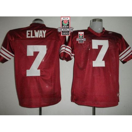 Cardinal #7 John Elway Red 2014 Rose Bowl Patch Stitched NCAA Jersey