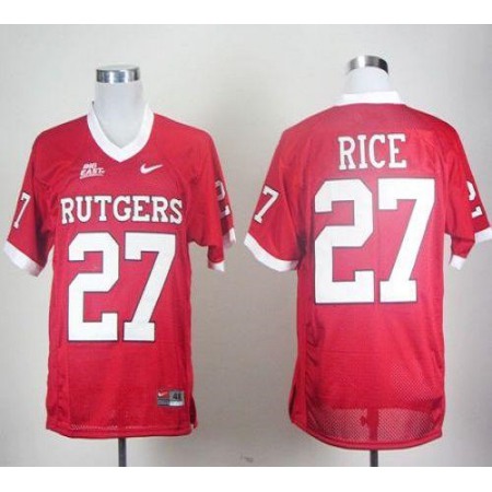 Knights #27 Ray Rice Red With Big East Patch Stitched NCAA Jersey