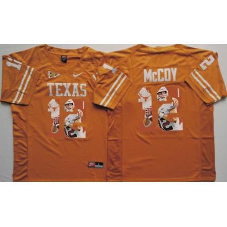 Longhorns #12 Colt McCoy Orange Player Fashion Stitched NCAA Jersey