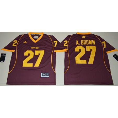 Chippewas #27 Antonio Brown Maroon Stitched NCAA Jersey