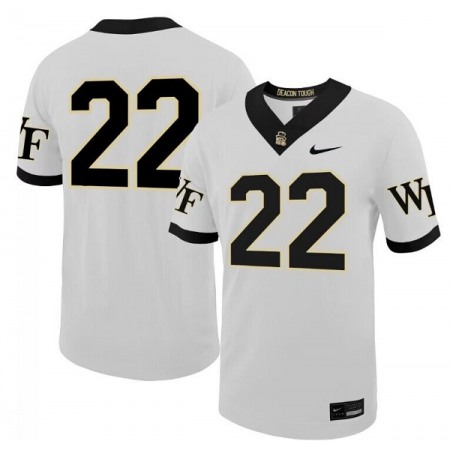Men's Wake Forest Demon Deacons #22 White Stitched Football Jersey