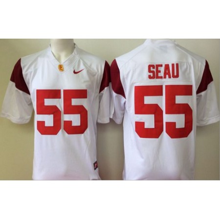 Trojans #55 Junior Seau White Limited Stitched NCAA Jersey